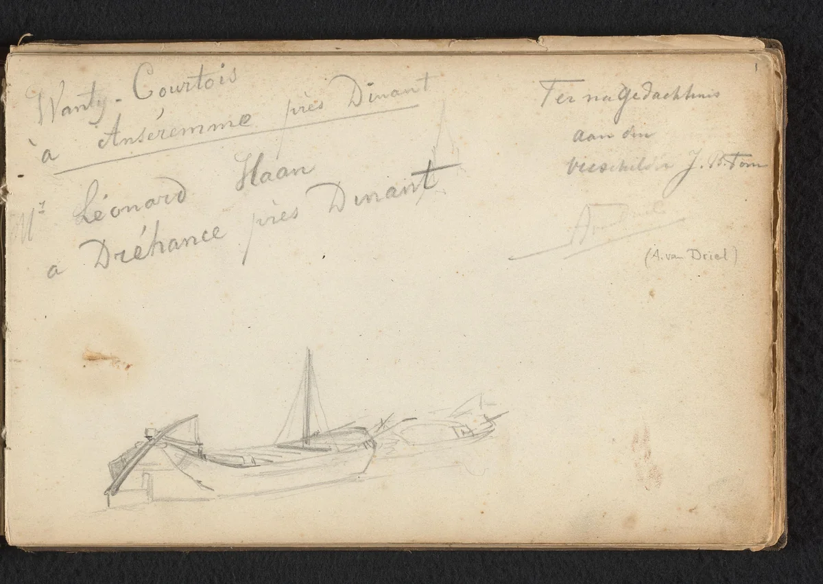 Boot by Jan Bedijs Tom, drawing, 1823-1894