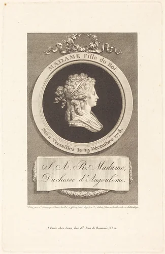 Marie-Thérèse-Charlotte, Duchess of Angoulême by Augustin de Saint-Aubin, print, 1791