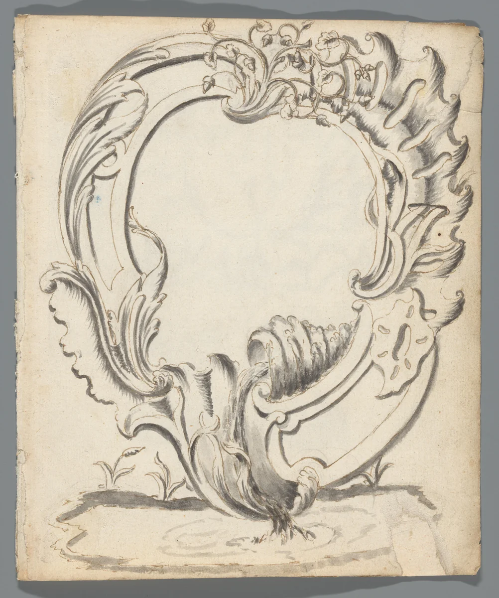 Ontwerp voor een cartouche by anonymous, drawing, 1750