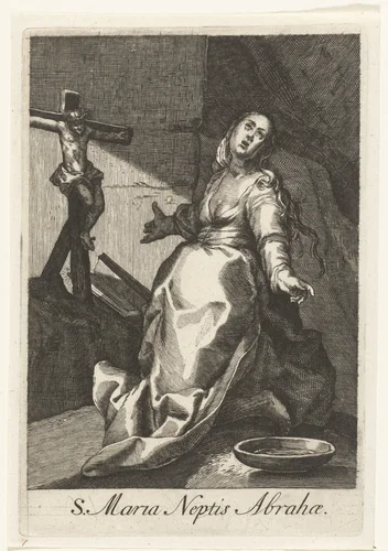 Heilige Maria als kluizenares by anonymous, print, 1590-1662