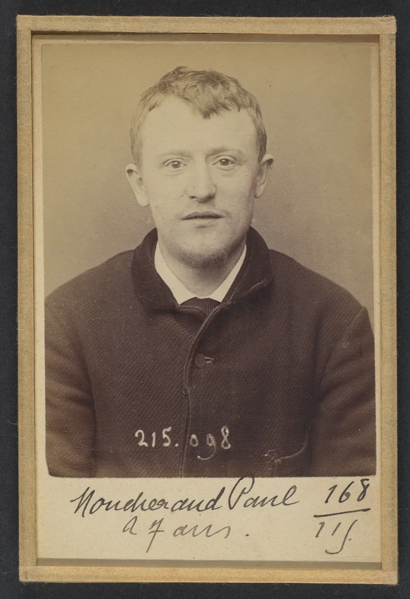 Moucheraud. Pierre, Yves. 27 ans, né à Paris IVe. Imprimeur. Anarchiste. 4/3/94. by Alphonse Bertillon, photograph, 1894