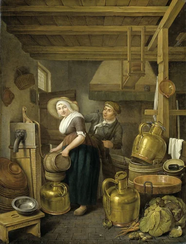 After Milking Time by Hendrik van der Burgh, painting, 1825-1827