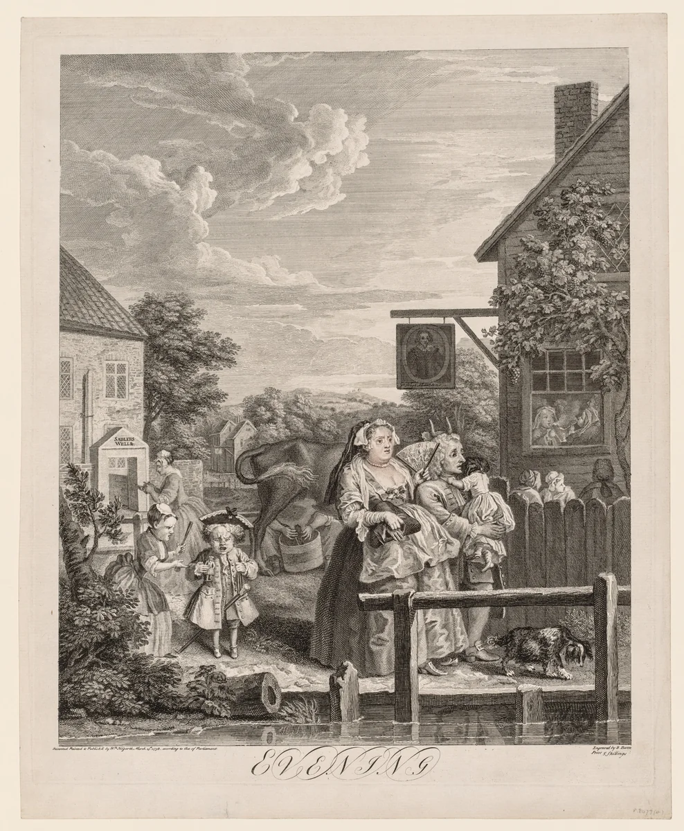 The Four Times of Day: Evening by William Hogarth, print, 1738