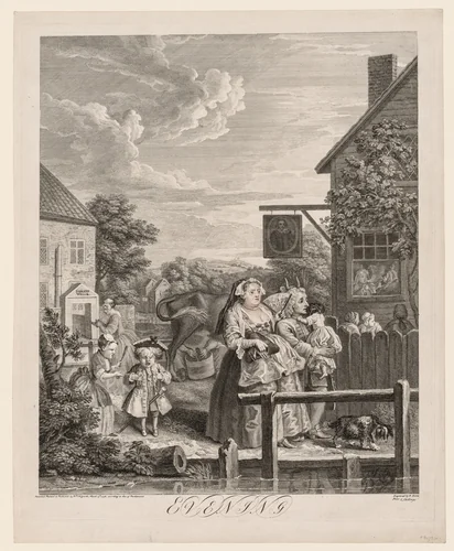 The Four Times of Day: Evening by William Hogarth, print, 1738