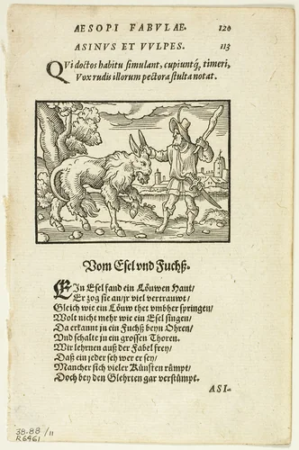 Schöne Figuren vor alle Fabeln Esopi (Aesop's Fables), plate eleven from Woodcuts from Books of the XVI Century by Virgil Solis, print, 1566