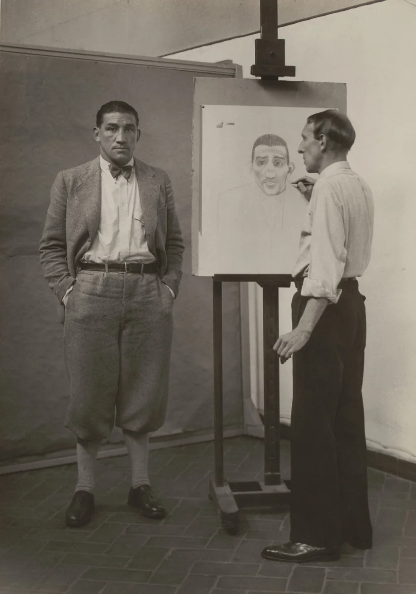 The Painter Heinrich Hörle Drawing the Boxer Hein Domgören by August Sander, photograph, 1927