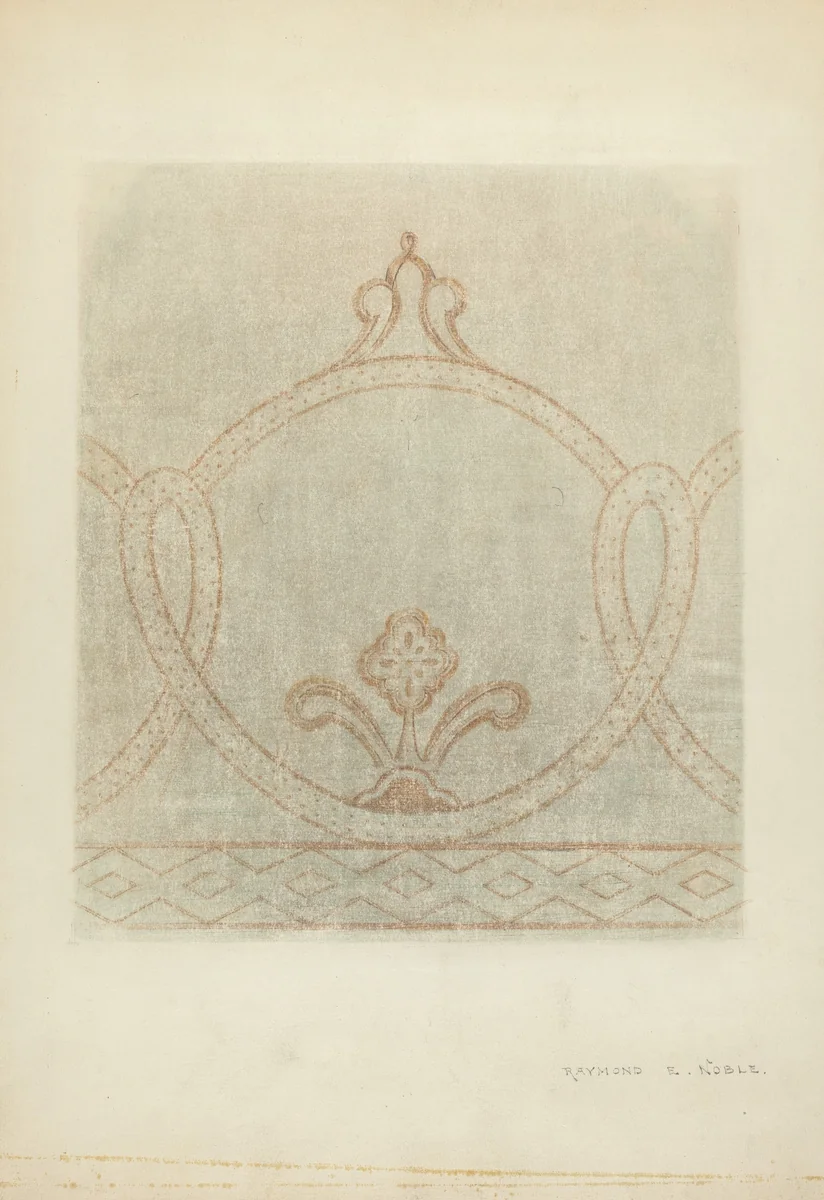 Wall Painting (Restoration Drawing) by Raymond E. Noble, index of american design, 1940