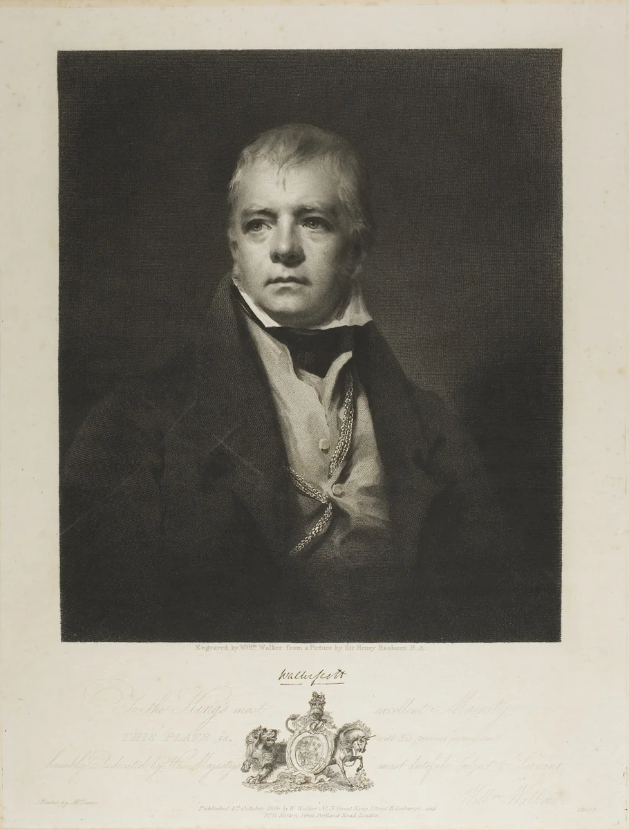 Sir Walter Scott Bart by William Walker, print, 1826
