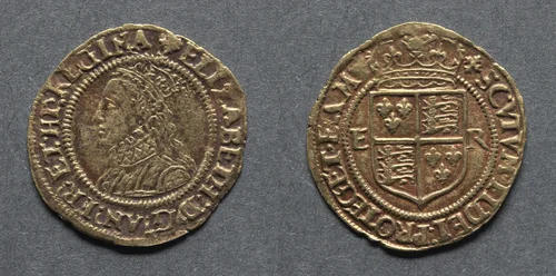 Halfcrown: Elizabeth I (obverse); Crowned Shield of Arms (reverse) by Unknown, metalwork, 1560-1561