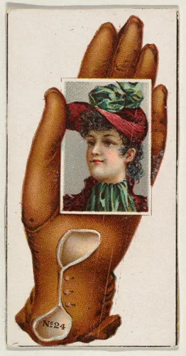 Card Number 24, cut-out from banner advertising the Opera Gloves series (G29) for Allen & Ginter Cigarettes by Allen & Ginter, print, 1885-1895