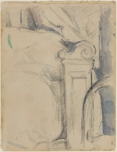 Bedpost [verso] by Paul Cezanne, drawing, 1895