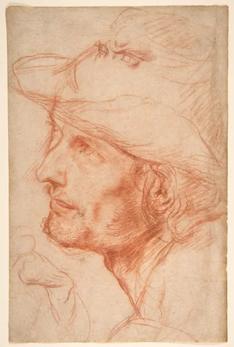 Head of a Man by Antonio d'Enrico Tanzio, drawing, 1575-1633