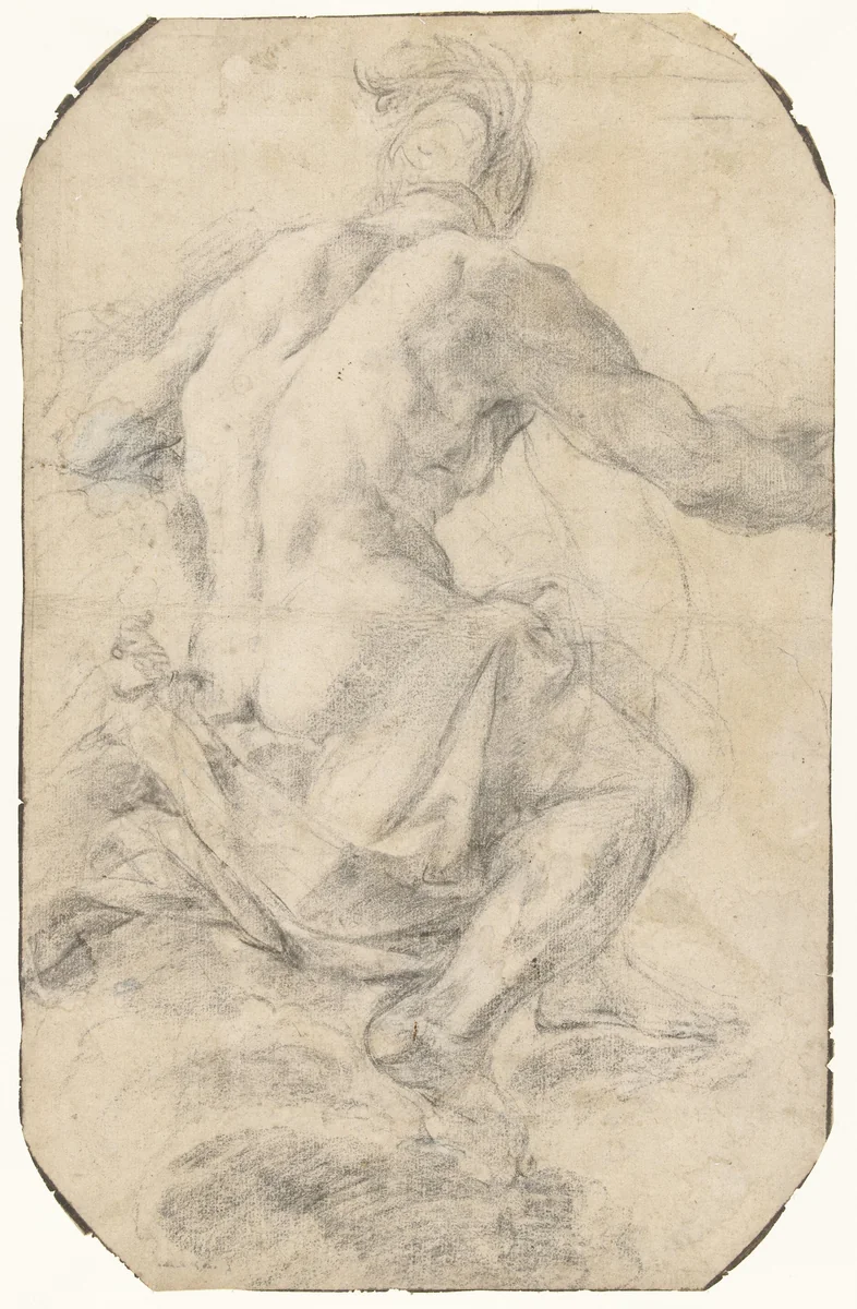 Studie voor een figuur van Mars by Carlo Cignani, drawing, 1660-1668