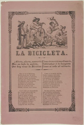 The Bicycle by José Guadalupe Posada, print, 1890-1913