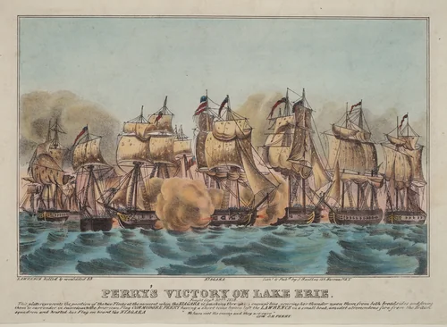 Perry's Victory on Lake Erie by Napoleon Sarony, print, 1821-1896