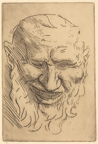 Small Satyr Mask (Petit masque de satyre) by Alphonse Legros, print, 1837-1911