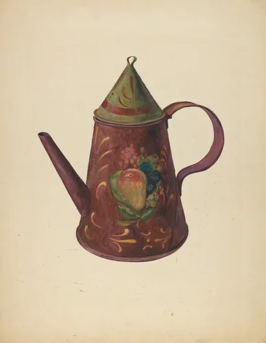 Toleware Coffee Pot by Charles T. Smith, index of american design, 1938
