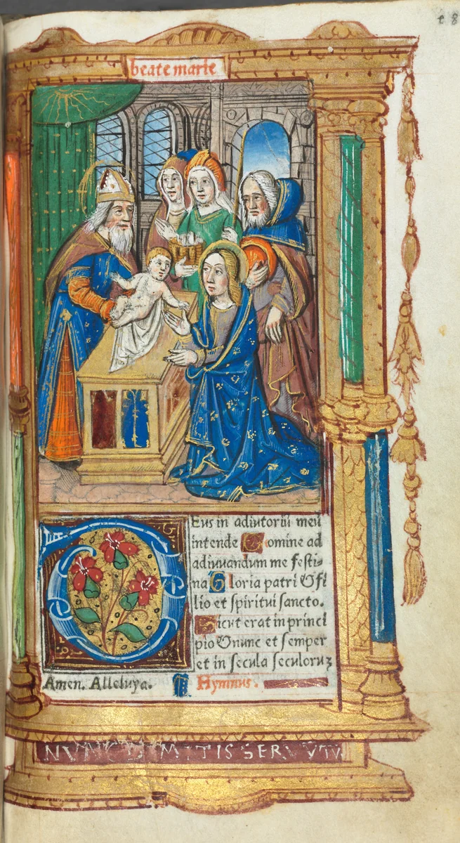 Printed Book of Hours (Use of Rome): fol. 40r, Presentation in the Temple by Guillaume Le Rouge, book, 1510