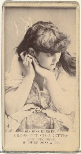 Card Number 618, Miss Kerkep, from the Actors and Actresses series (N145-3) issued by Duke Sons & Co. to promote Cross Cut Cigarettes by W. Duke, Sons & Co., photograph, 1880-1889
