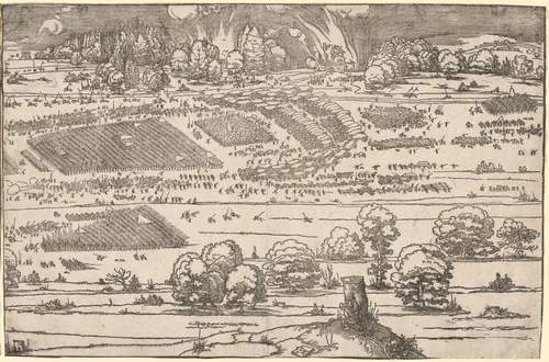Siege of a Fortress: Left Portion by Albrecht Dürer, print, 1527
