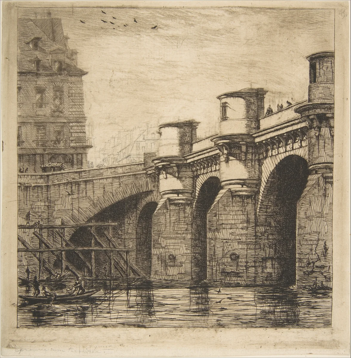 Pont-Neuf, Paris by Charles Meryon, print, 1853