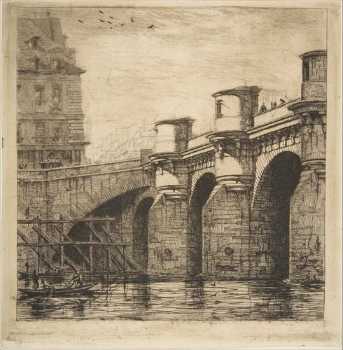 Pont-Neuf, Paris by Charles Meryon, print, 1853