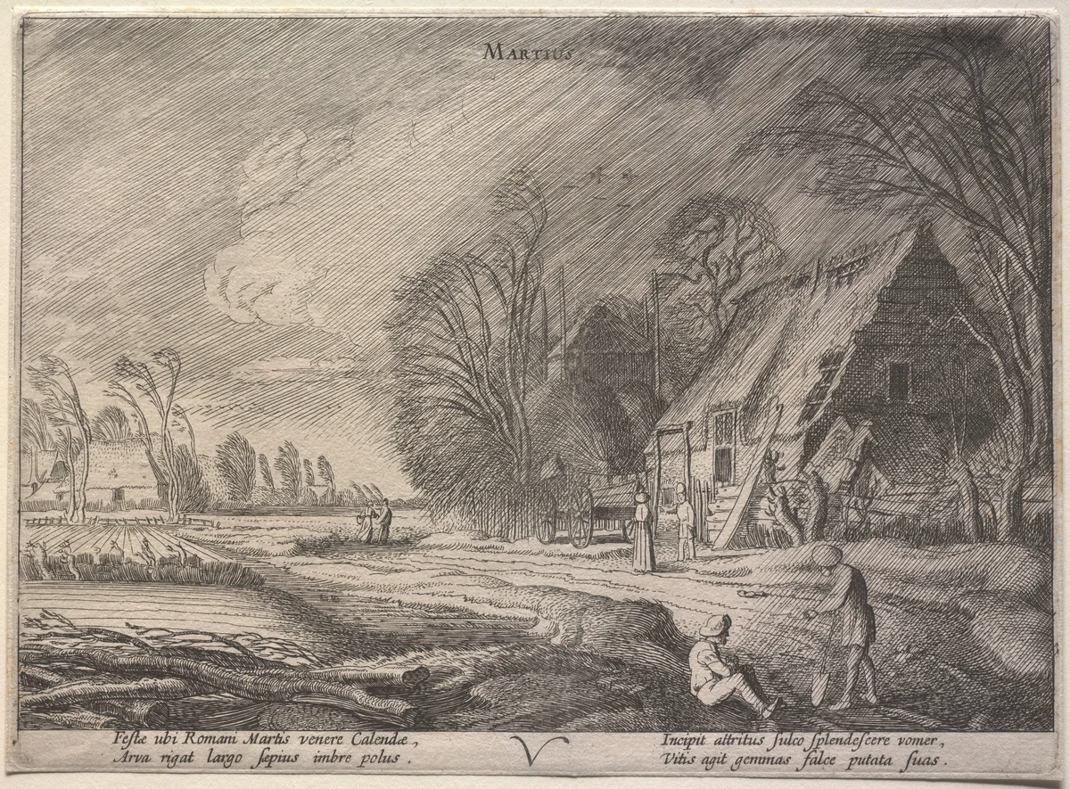 The Twelve Months: March by Jan van de Velde, print, 1608-1618