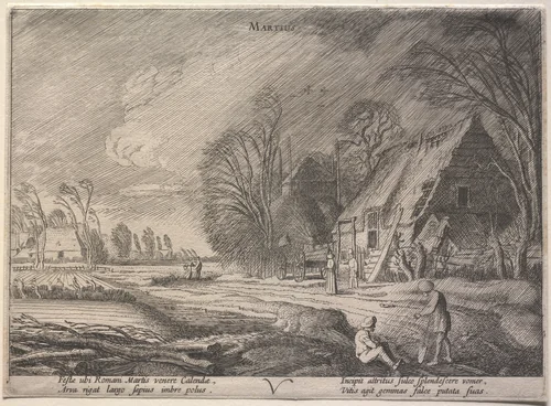 The Twelve Months: March by Jan van de Velde, print, 1608-1618