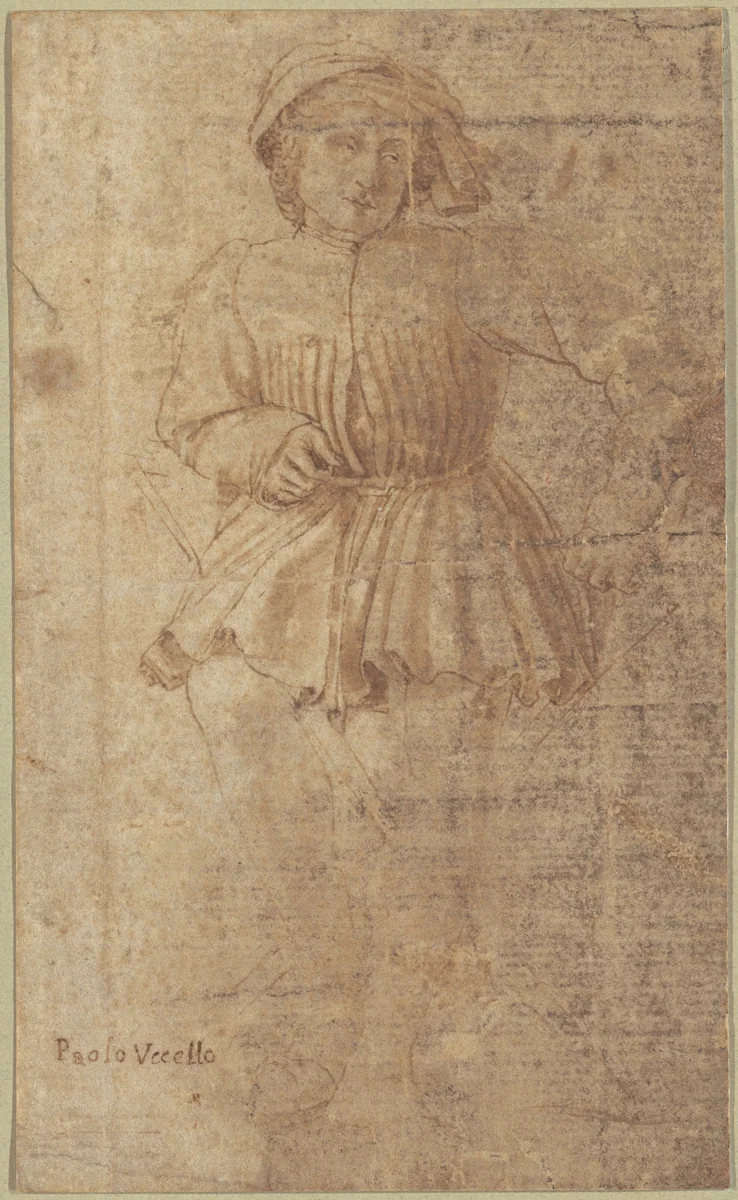 Young Man by Antonio del Pollaiuolo, drawing, 1450-1480
