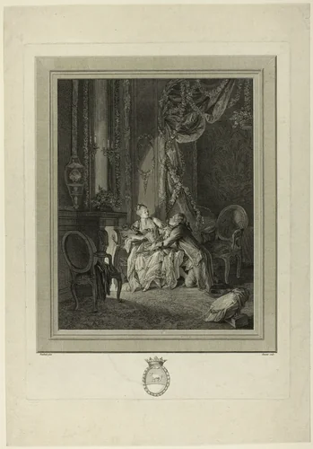 Le danger du tête-à-tête (The Danger of the Private Conversation) by Jean Baptiste Blaise Simonet, print, 1762-1813