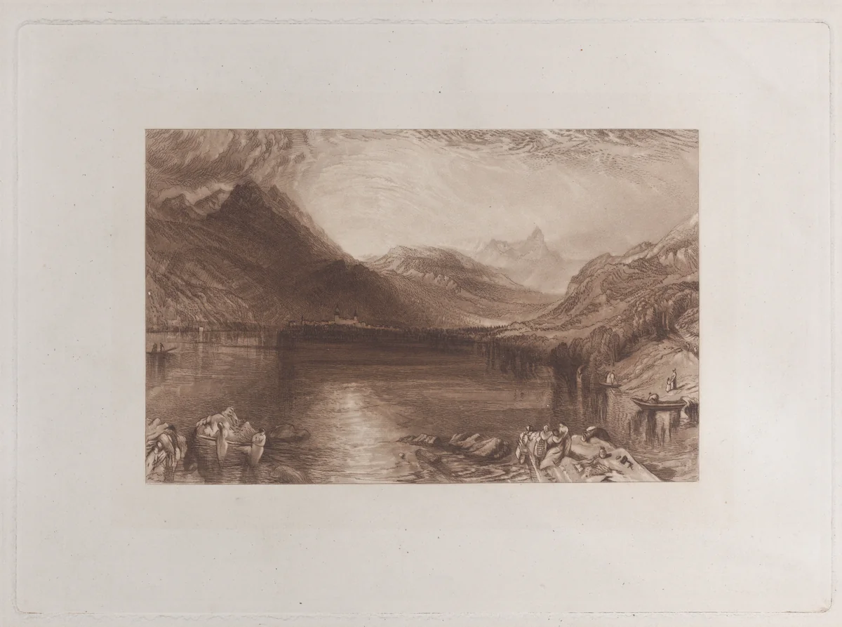 The Lake of Zug by John Ruskin, print, 1888