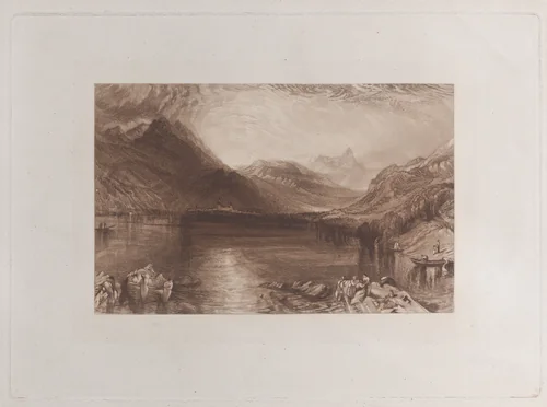 The Lake of Zug by John Ruskin, print, 1888