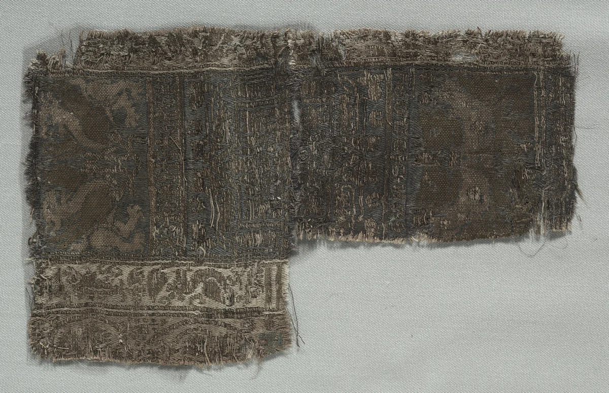 Silk Fragment by Unknown, textile, 1350-1399