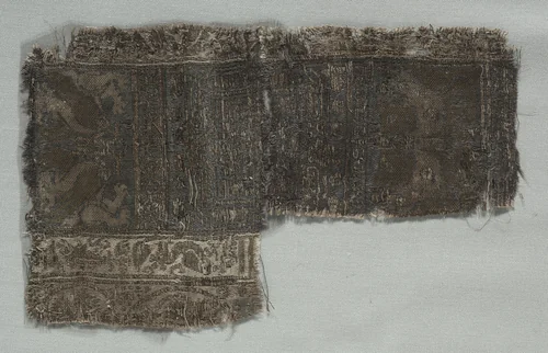 Silk Fragment by Unknown, textile, 1350-1399