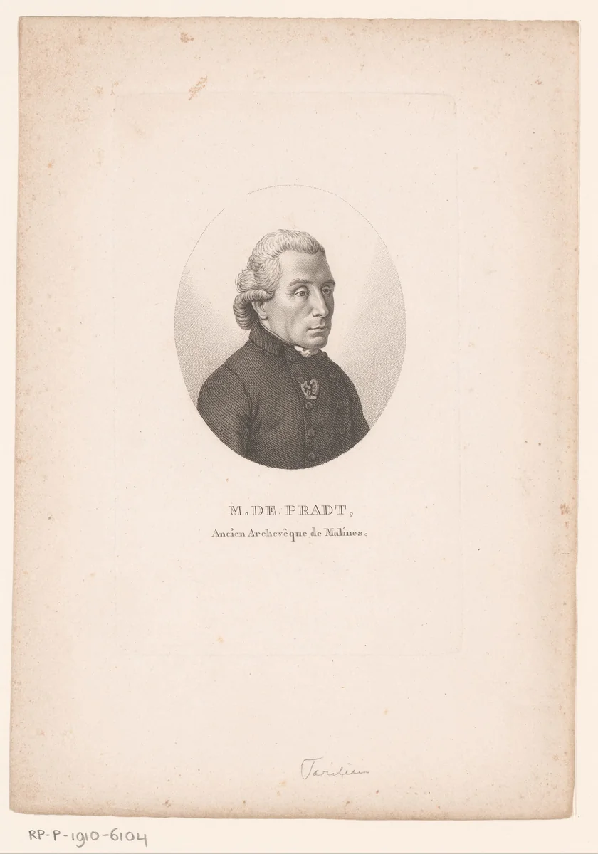 Portret van Dominique Dufour de Pradt by Ambroise Tardieu, print, 1820-1821