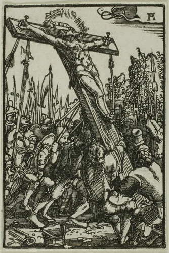 Raising of the Cross, from The Fall and Redemption of Man by Albrecht Altdorfer, print, 1510-1518