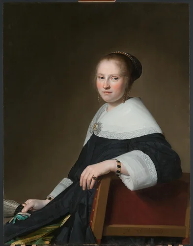 Portrait of Maria van Strijp by Unknown, painting, 1652