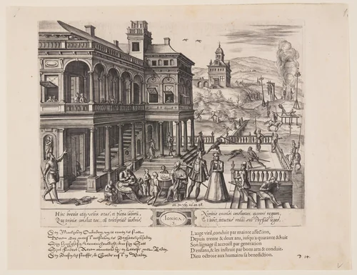 Ionica, from Theatrum Vitae Humanae (The Ages of Man) by Jan Wierix, print, 1577