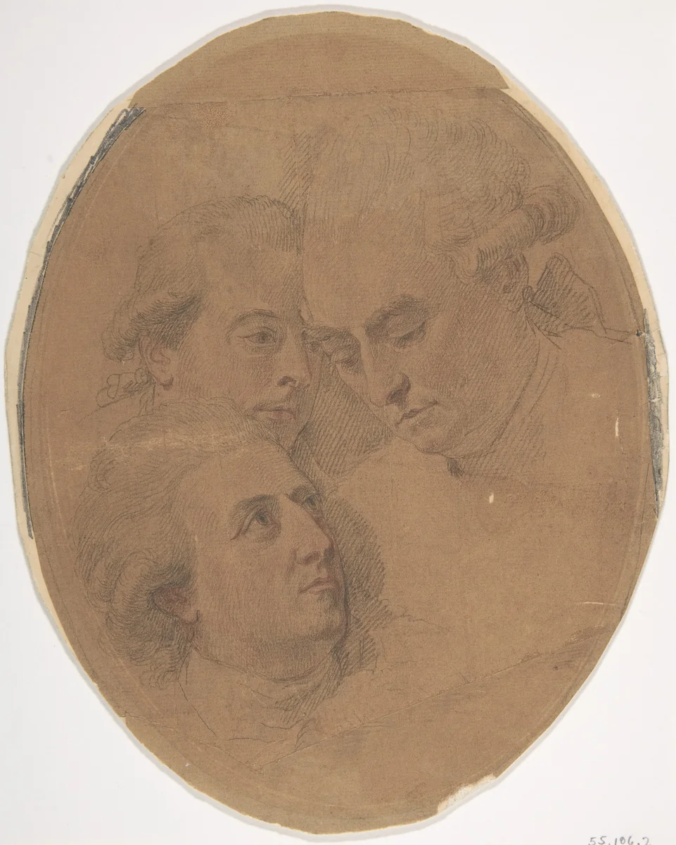 George Montagu, 4th Duke of Manchester, William, 2nd Viscount Courtenay, de jure 8th Earl of Devon, and George William Coventry, 6th Earl of Coventry by Francesco Bartolozzi, drawing, 1779-1802