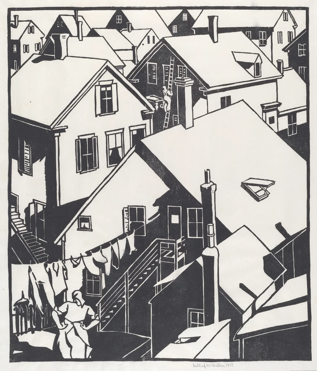 Housetops by Mildred McMillen, print, 1918