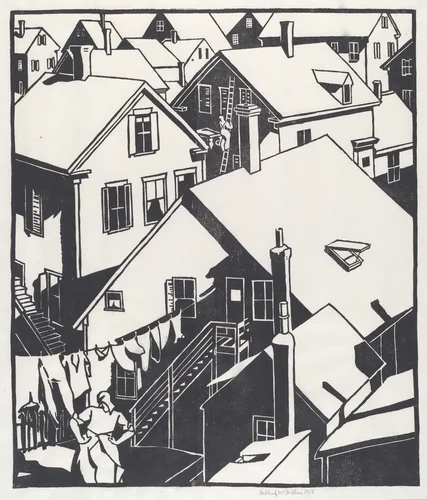 Housetops by Mildred McMillen, print, 1918