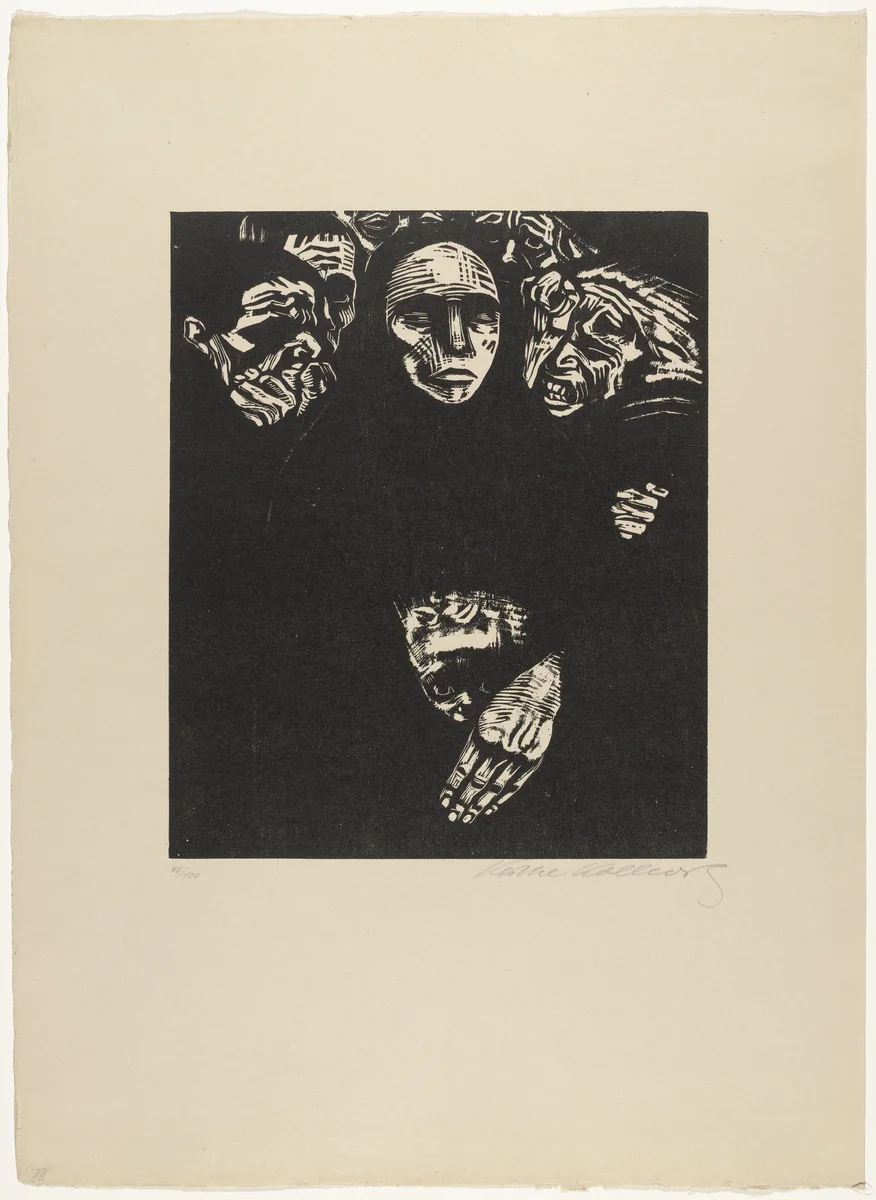 The People (Das Volk), state VII/VII, plate 7 from War (Krieg) by Käthe Kollwitz, print, 1922