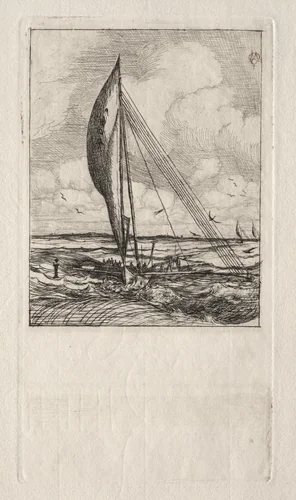 Swift Sailing Proa, Mulgrave Archipelago, Oceania by Charles Meryon, print, 1866