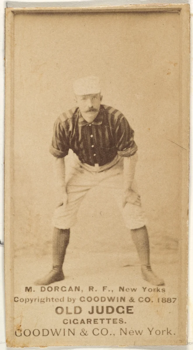 Michael Cornelius Dorgan, Right Field, New York, from the Old Judge series (N172) for Old Judge Cigarettes by Goodwin & Company, photograph, 1887