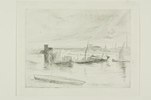Battersea Dawn (Cadogan Pier) by James McNeill Whistler, print, 1863