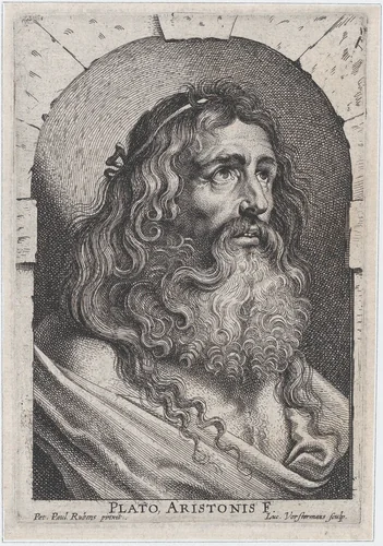 The bust of Plato, in a niche by Lucas Vorsterman, print, 1615-1625