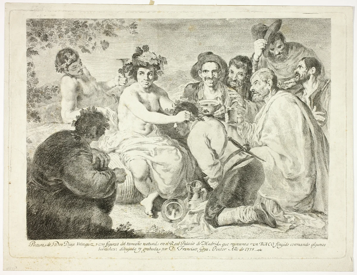 The Drunkards by Francisco José de Goya y Lucientes, print, 1778