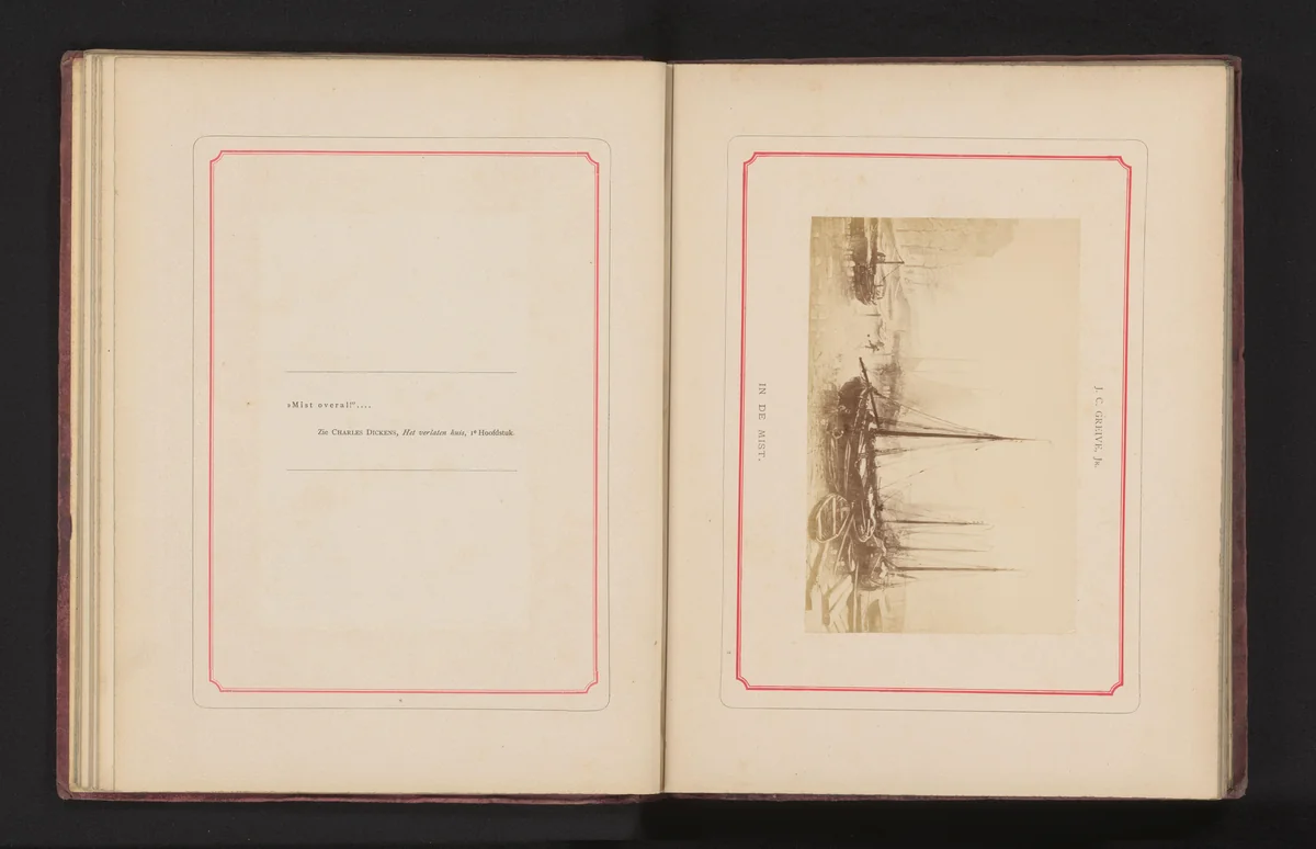 Fotoreproductie van een schilderij, voorstellende schepen in een dichtgevroren haven by anonymous, photograph, 1868-1878