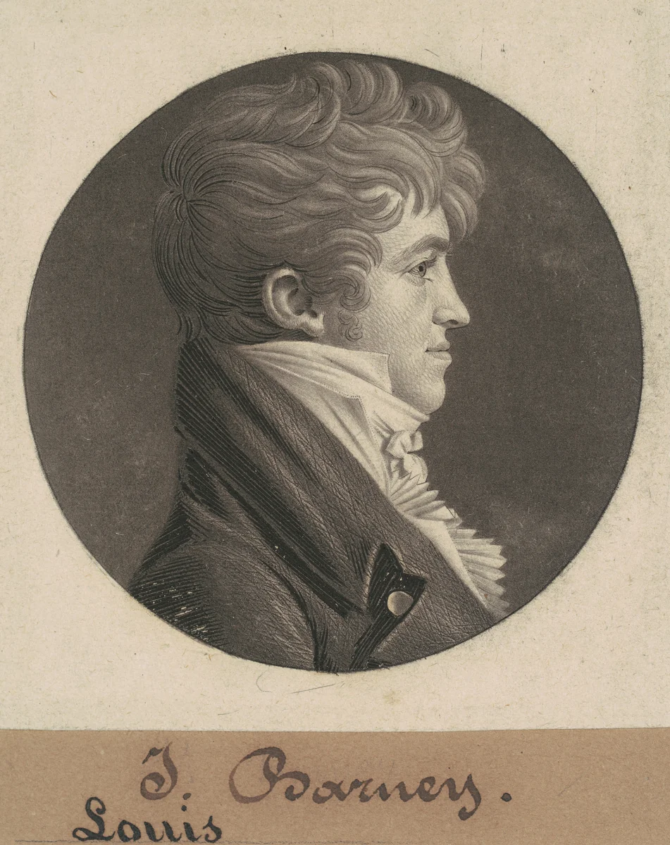 Louis Barney by Charles B. J. Févret de Saint-Mémin, print, 1804