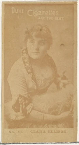 Card Number 95, Clara Ellison, from the Actors and Actresses series (N145-6) issued by Duke Sons & Co. to promote Duke Cigarettes by W. Duke, Sons & Co., photograph, 1880-1889